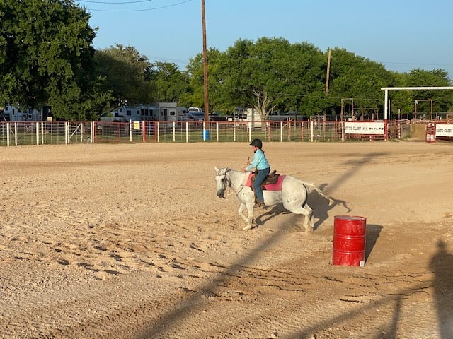 Barrel Racing Competition In Bandera